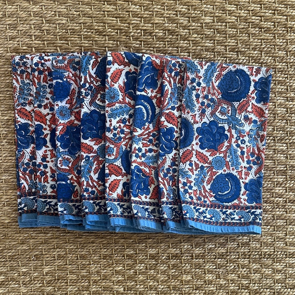Blockprint Dinner Napkins (8)